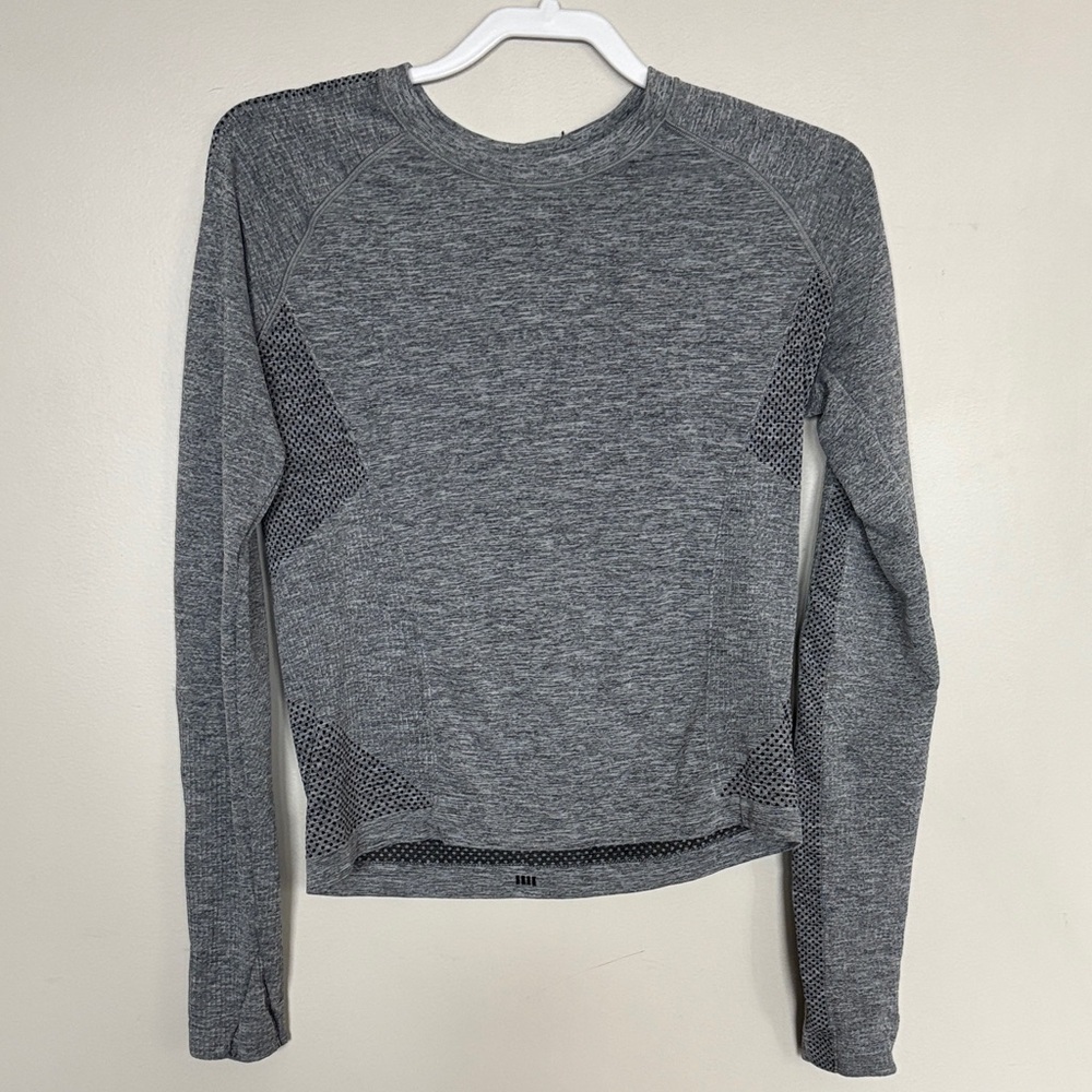 Old Navy Active Women’s Seamless Long Sleeve Gray Performance Top Size L